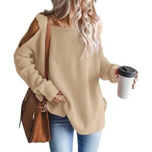 New Size Small Cold Shoulder, Batwing, Oversized, Slouchy, Tunic Sweater